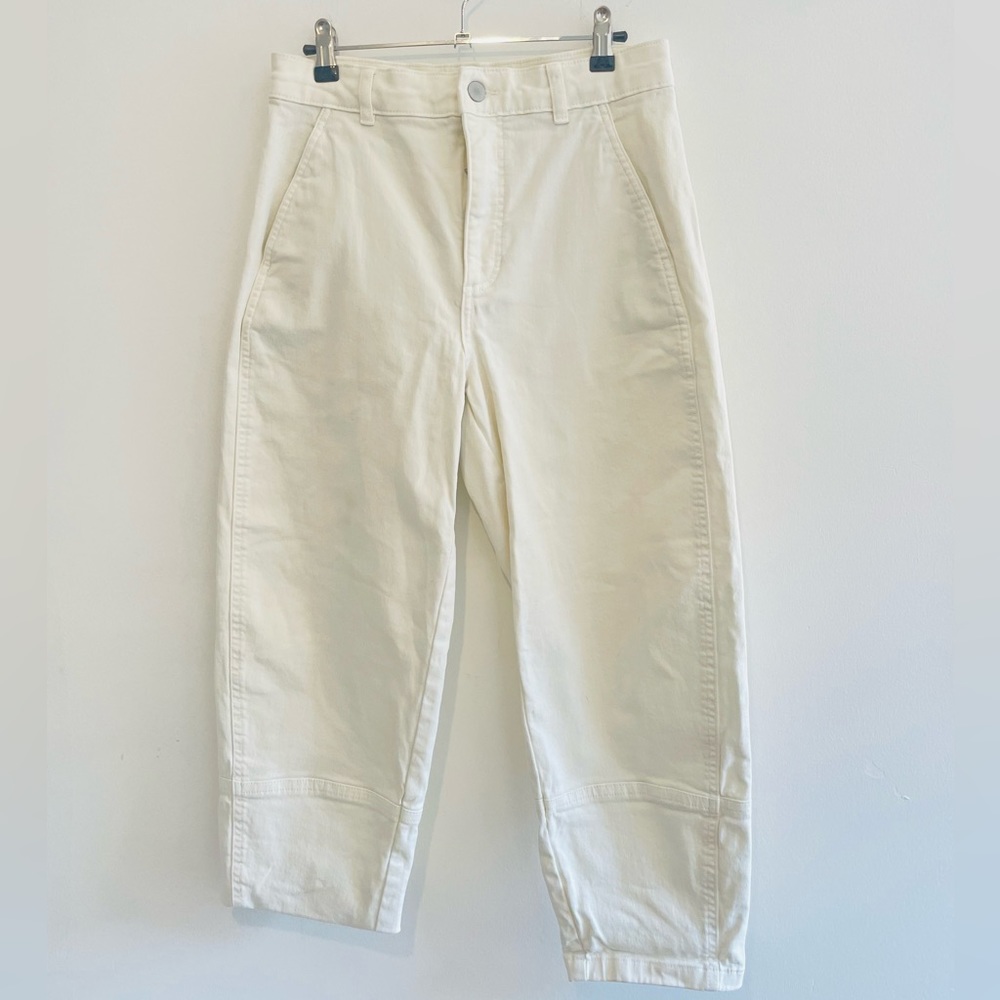 Everlane Cream High-Rise Cropped Jeans
